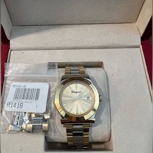 salvatore ferragamo watch in two tone. great condition